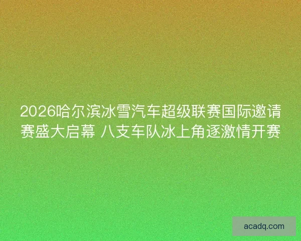 2026哈尔滨冰雪汽车超级联赛国际邀请赛盛大启幕 八支车队冰上角逐激情开赛